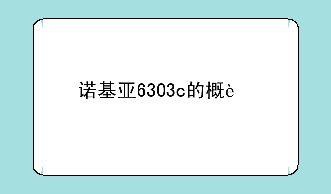 诺基亚6303c的概述