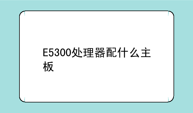 E5300处理器配什么主板