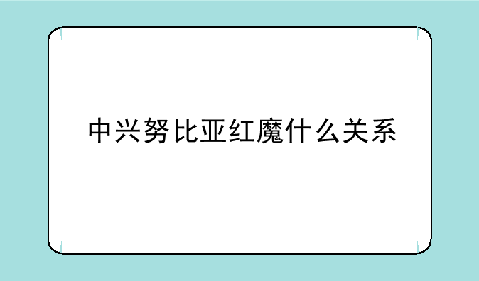 中兴努比亚红魔什么关系