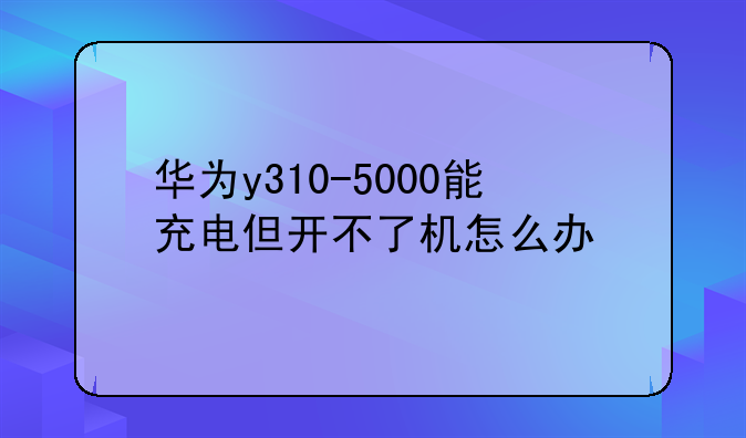 华为y310-5000能充电但开不了机怎么办