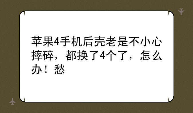 苹果4手机后壳老是不小心摔碎，都换了4个了，怎么办！愁