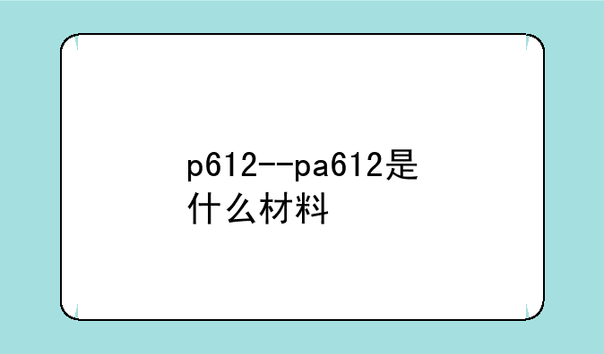 p612--pa612是什么材料