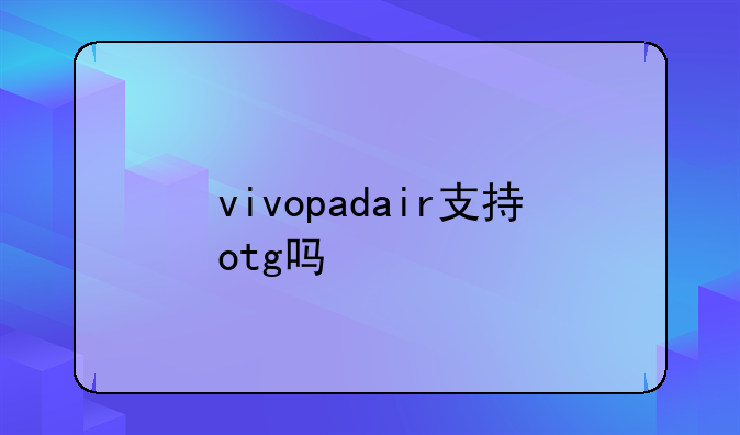 vivopadair支持otg吗