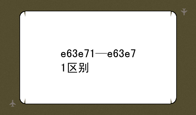 e63e71—e63e71区别
