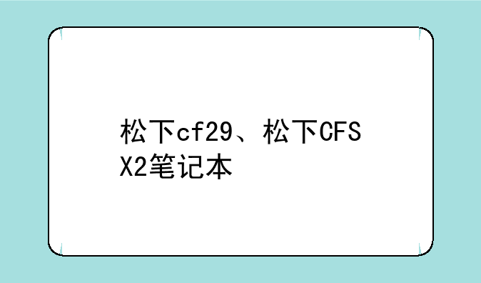 松下cf29、松下CFSX2笔记本