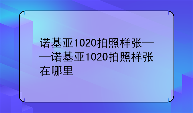 诺基亚1020拍照样张——诺基亚1