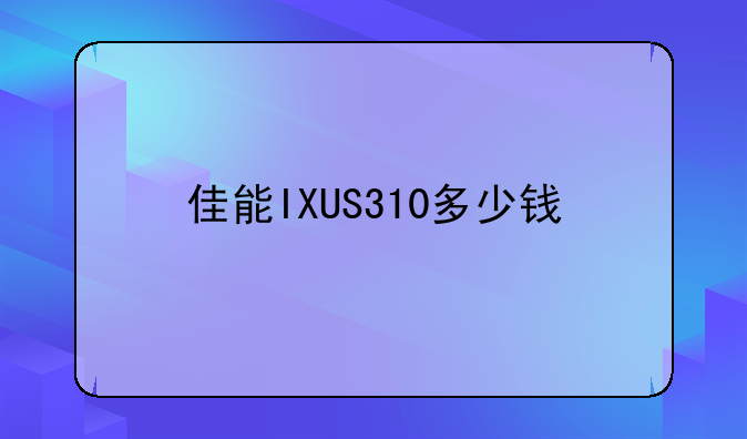 佳能IXUS310多少钱