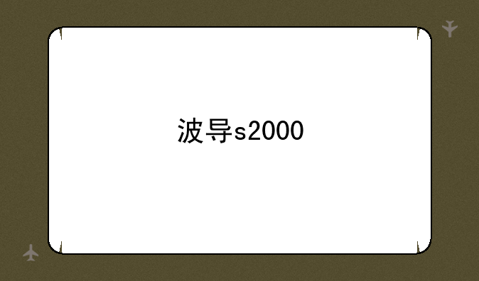 波导s2000
