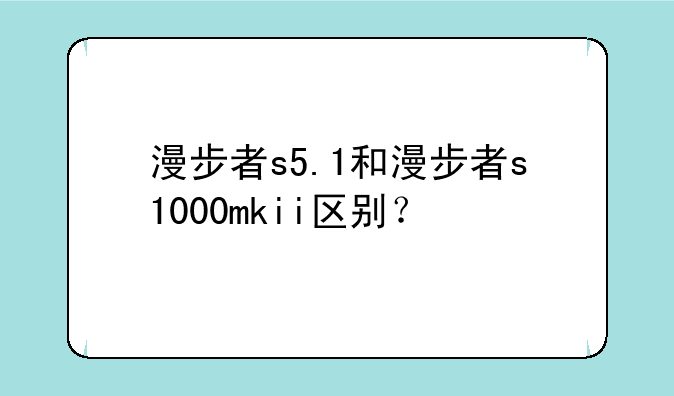 漫步者s5.1和漫步者s1000mkii区别？
