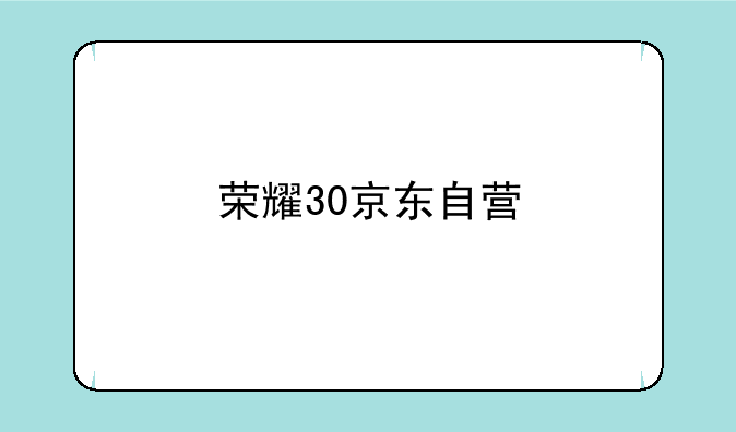 荣耀30京东自营