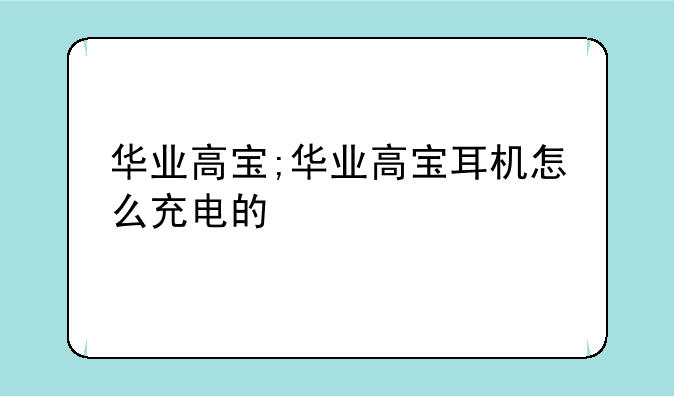 华业高宝;华业高宝耳机怎么充电的