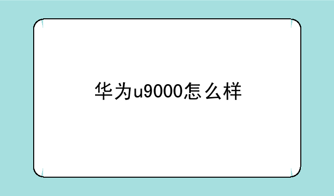 华为u9000怎么样
