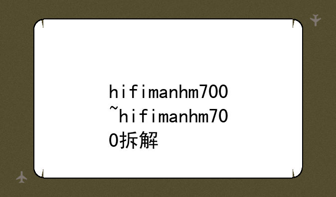 hifimanhm700~hifimanhm700拆解